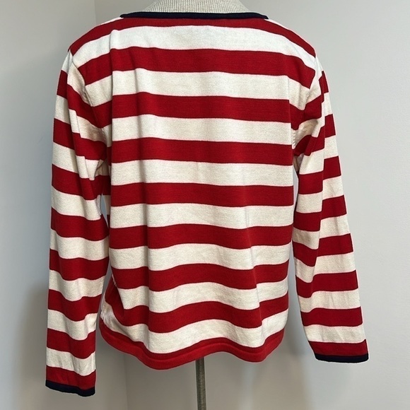 Norton Studio Petite Star and Stripes Sweater Red White Blue Women’s Size PL - Picture 11 of 14